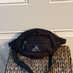 Adidas Black Belt Bag with White Logo